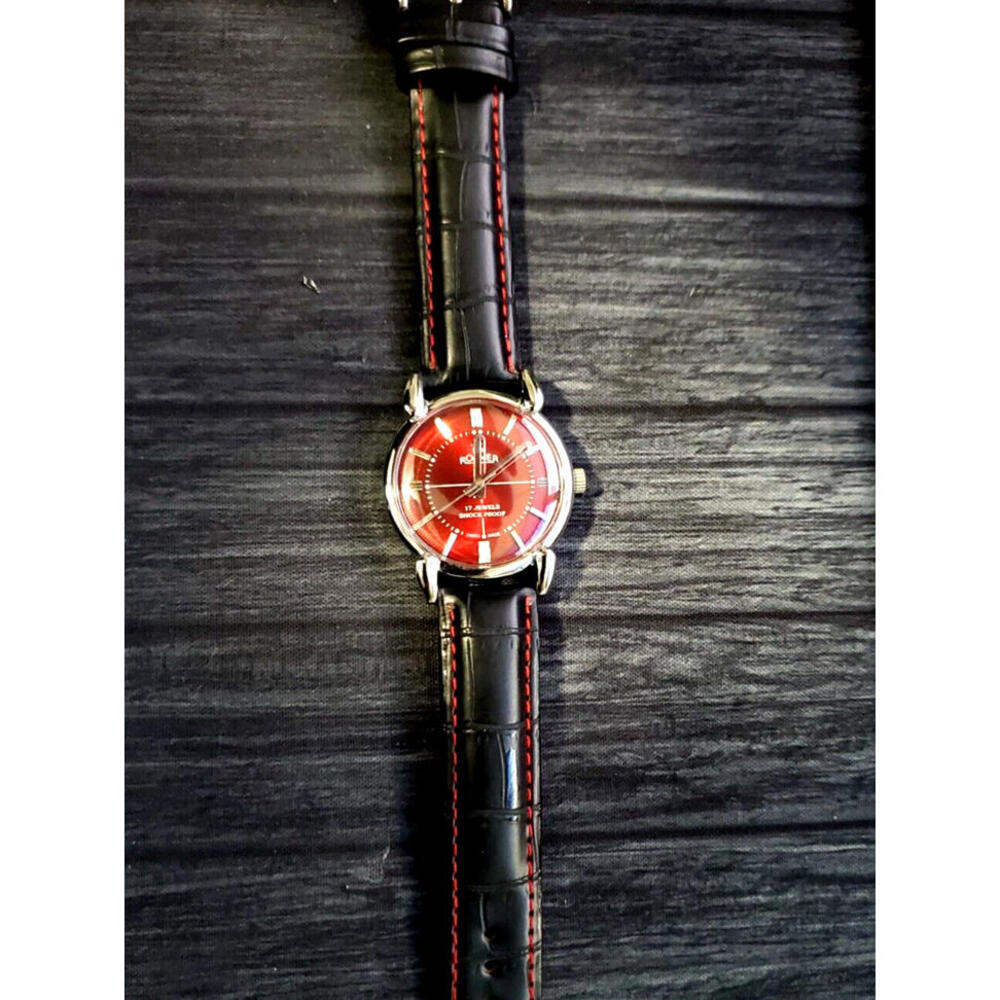 Roamer Brevete‎ Swiss Mens Mechanical Watch RED Dial Serviced
